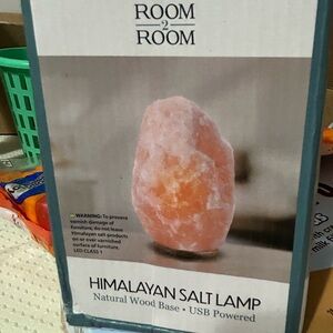 Room 2 Room Himalayan Salt Lamp with Natural Wood Base